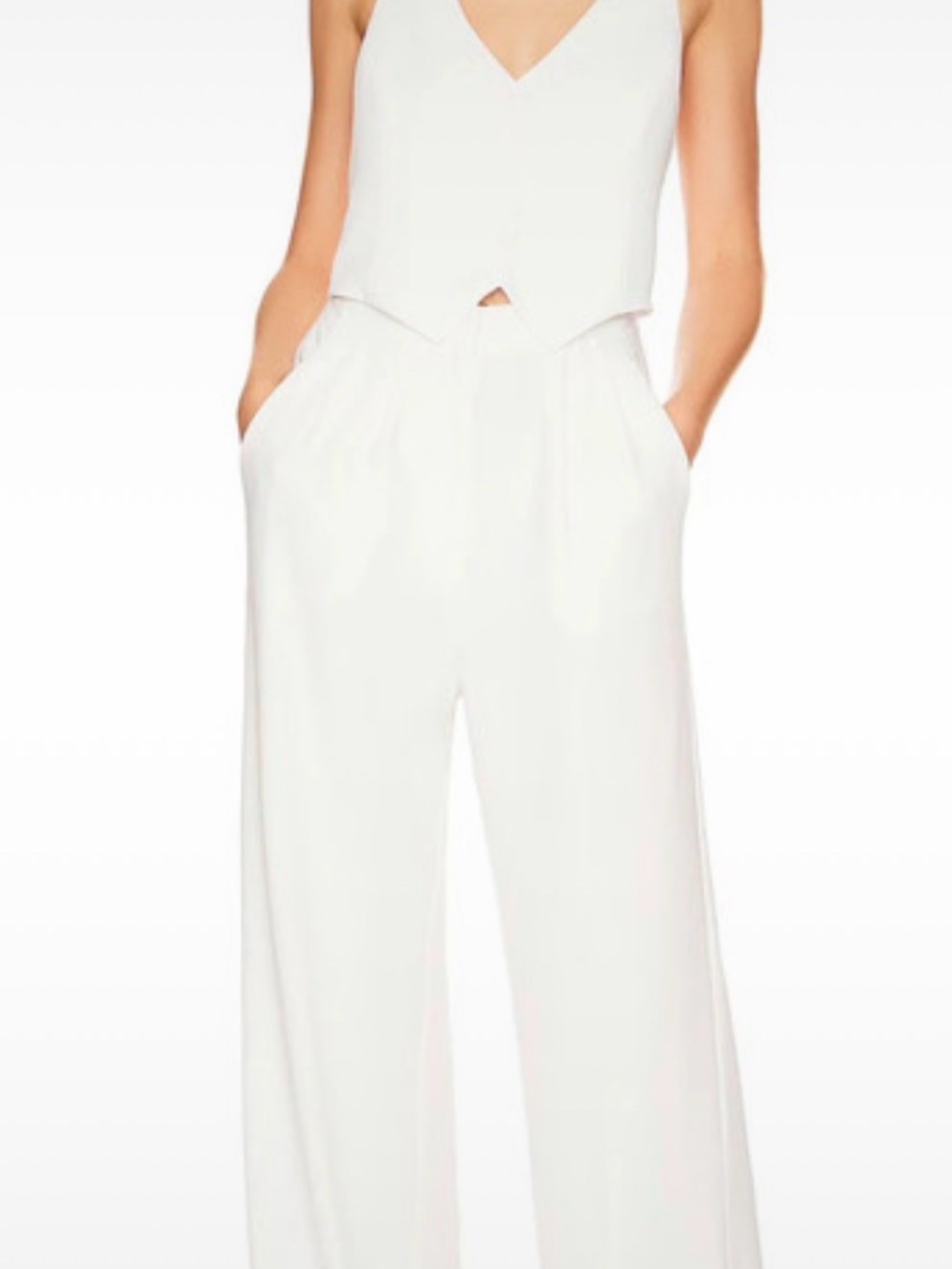 Amanda Uprichard Wide-Leg White Jumpsuit size L